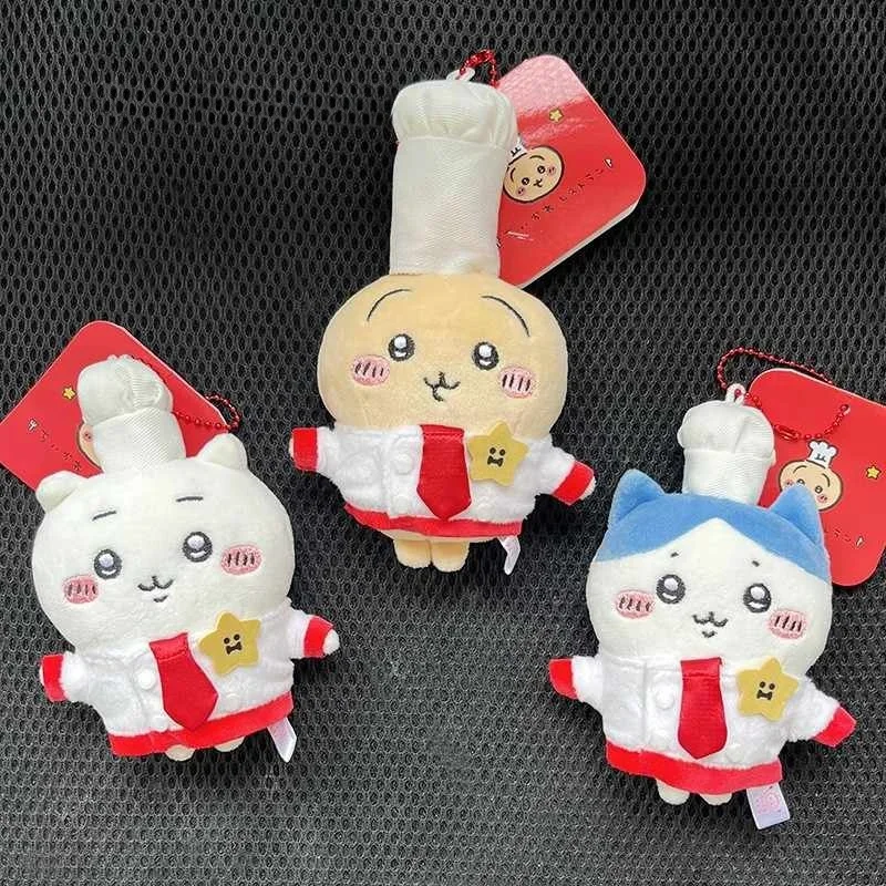 

Anime Chikawa Restaurant Chef Hat Series Hachiware Usagi Kawaii Plush Pendant Doll Keychain School Bag Pendant Christmas Gift