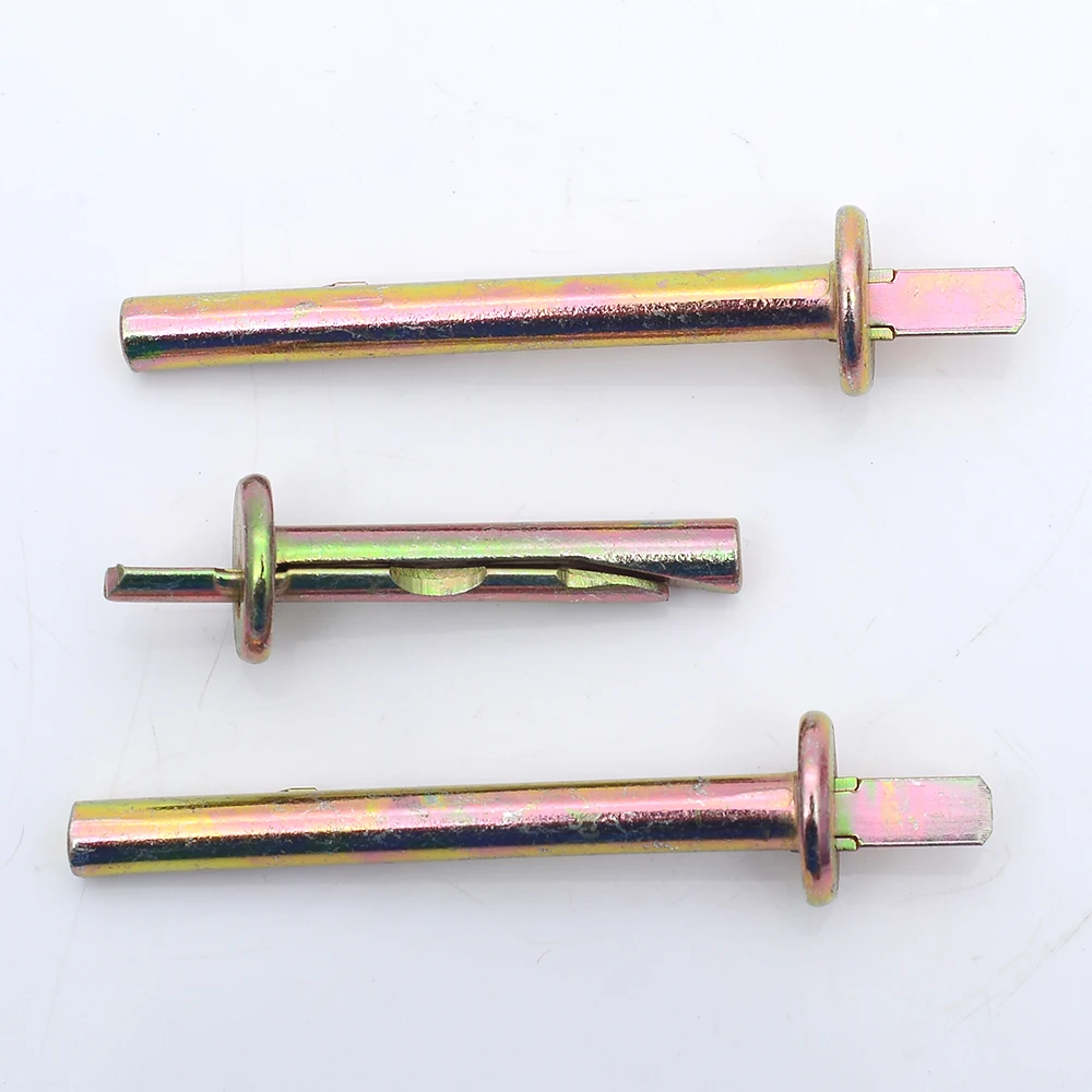 5pcs Percussion Expansion Nail Screws Yellow Zinc Plated M6 Heavy Duty Expansion Bolt Anchor Safety Anchors Hammered Anchors