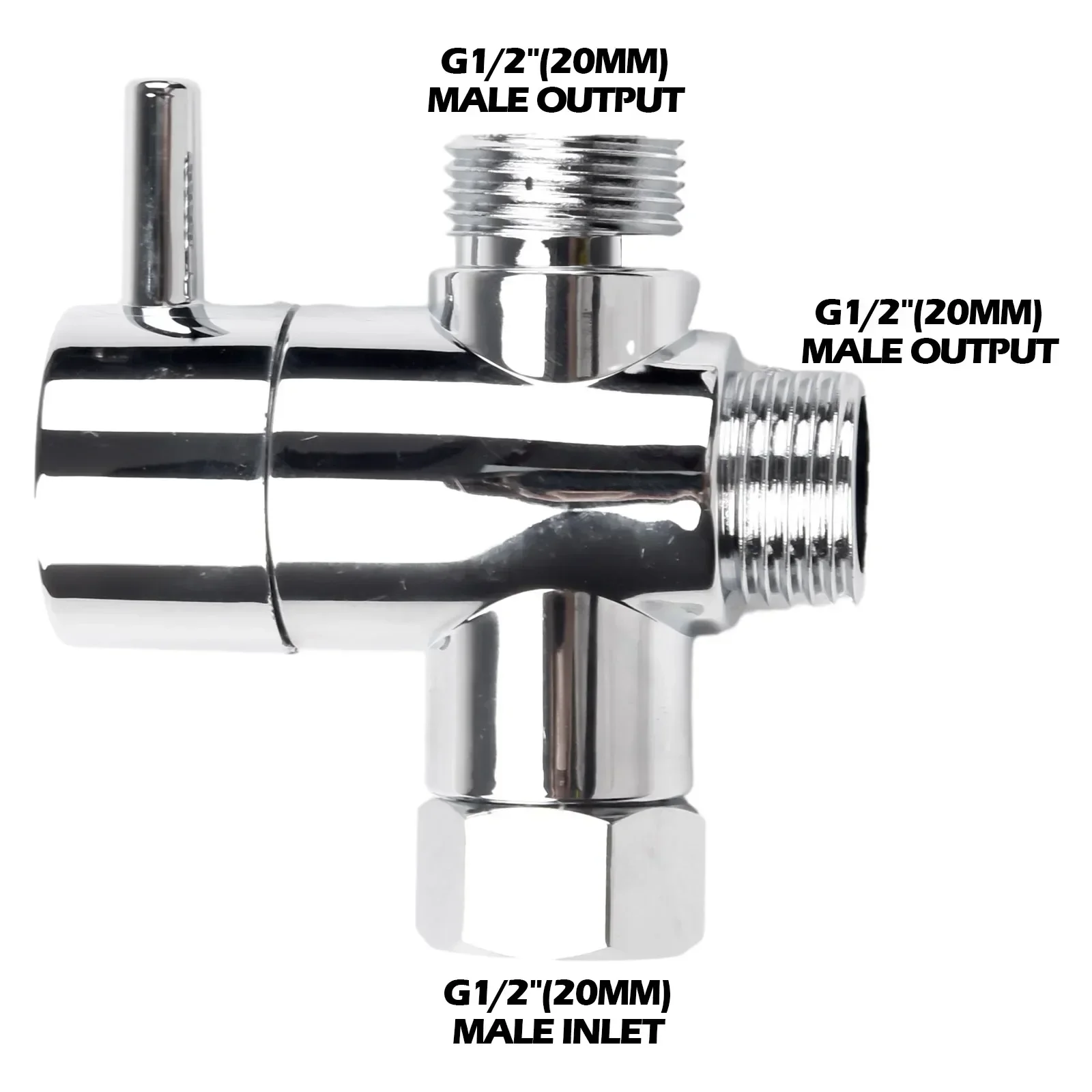 3-drożny adapter T wanna łazienka bidet głowica prysznicowa zawór montażowy przełącznik konwerter ABS 1/2 cala ręczne złącze sprinkowe konwerter