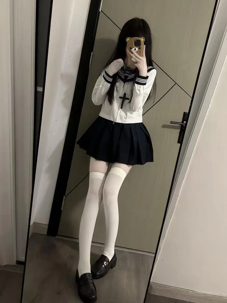 

Аутентичный JK orm Basic Long Sve Set School orm Sle Cute Girl ort Юбка Экипировка японского кампуса Faion