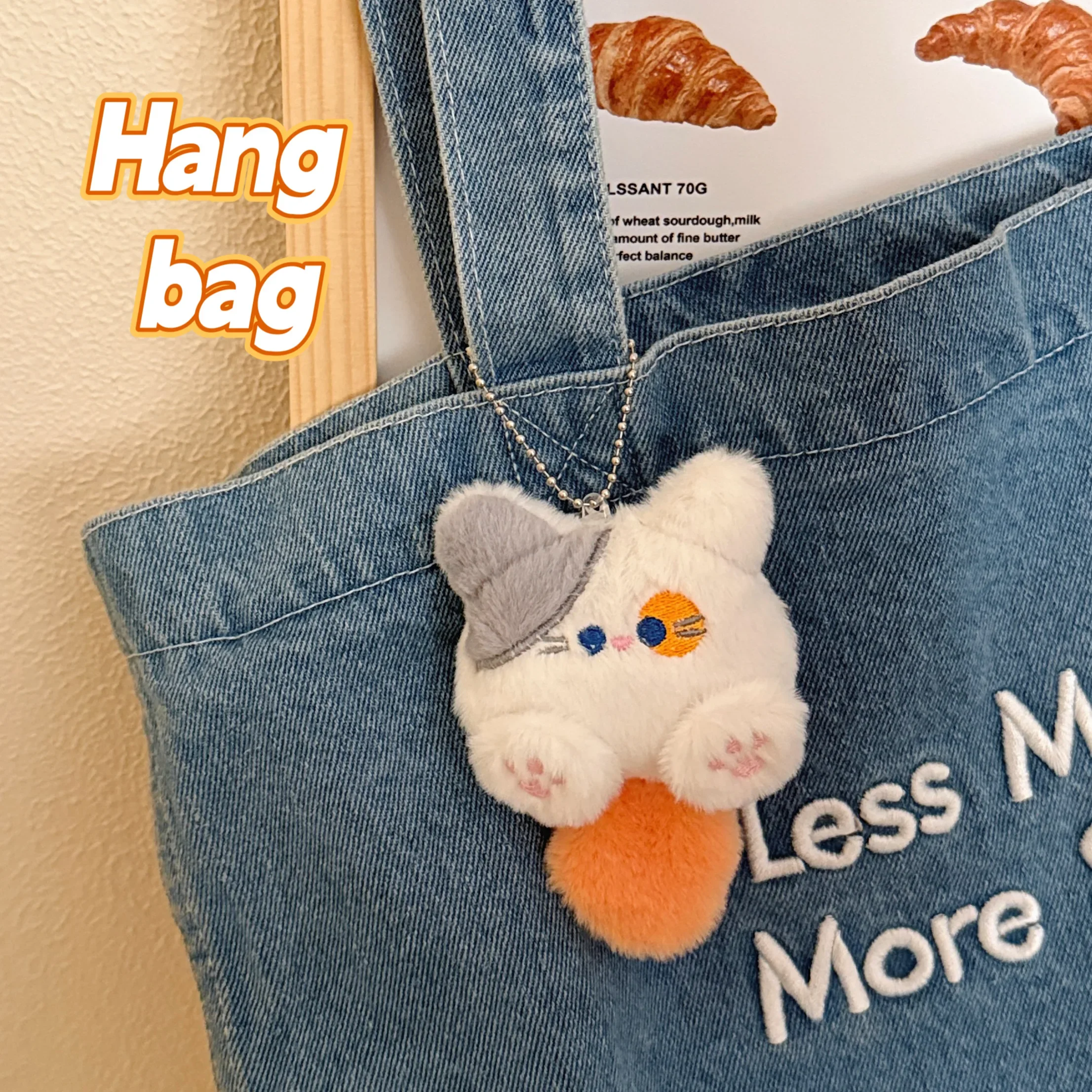 Nette Plüsch Spielzeug Kätzchen Puppe Cartoon Mädchen Rucksack Anhänger Gefüllte Puppe Paar Tasche Schlüsselbund Dekoration Auto Anhänger Geburtstag Geschenke