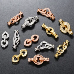 ZHUKOU Hooks for jewelry making women bracelet jewellery making supplies Cubic zirconia connectors jewelry materials VK197