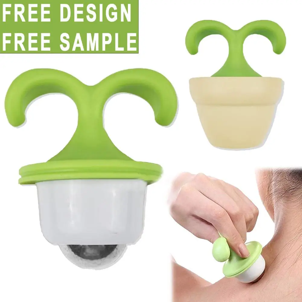 Ice Eye Massager Device Cervical Lymphatic Ice Massager Cute Potted Plant Roller Ball Relaxing Massager Eye Relaxation Health