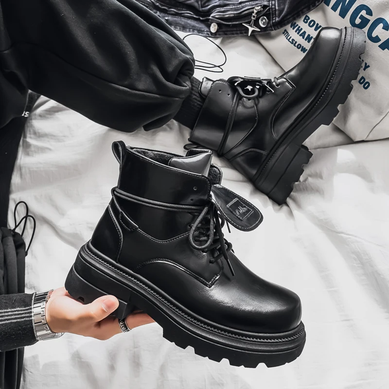 أحذية ديربي للرجال لخريف وشتاء 2025: أحذية ذات نعل سميك لزيادة الارتفاع ورأس كبير ونعل سميك عالي الجودة. #5