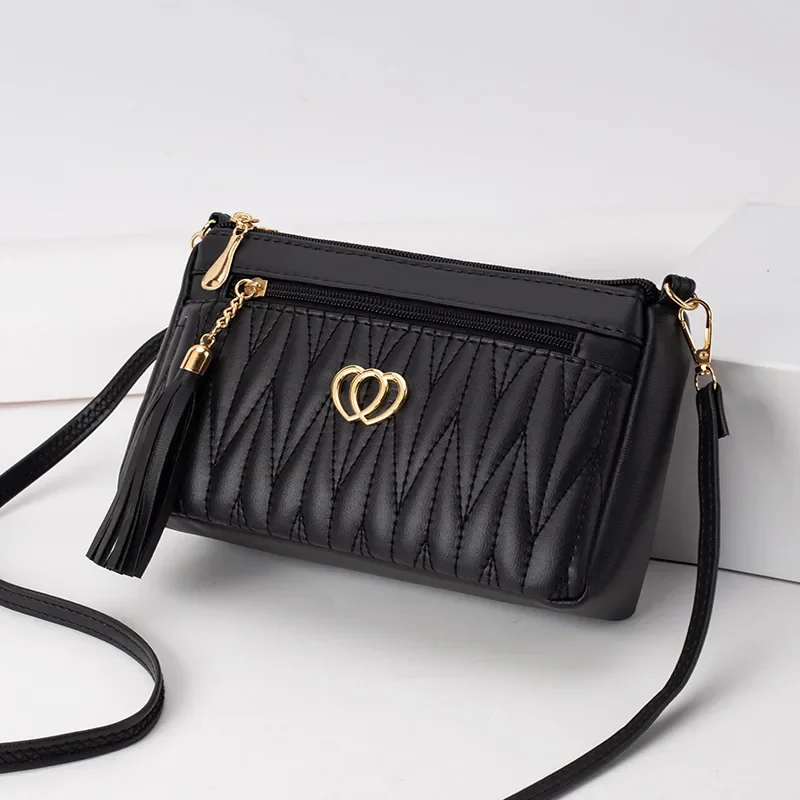 2024 Mini Crossbody Handbag Women\'s Niche Tassel Soft Leather Mailman\'s Purse Bag Ladies High-end Messenger Shoulder Bag