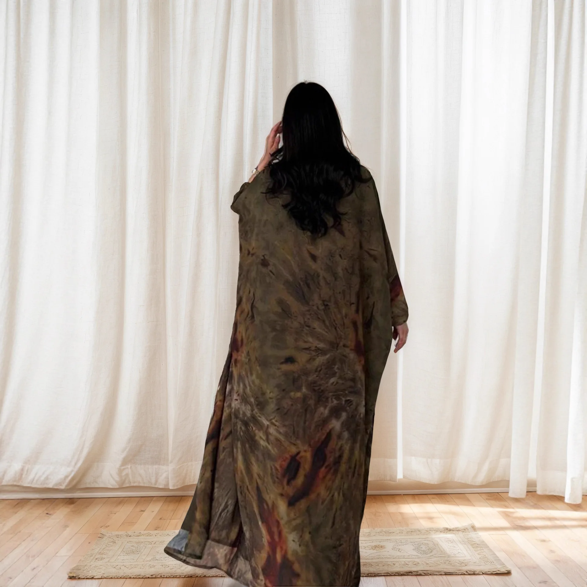 2025 musulman nouvelle mode femmes imprimé décontracté à la mode ethnique lâche en mousseline de soie Cardigan Abaya femme vêtements manteaux moyen-orient arabe