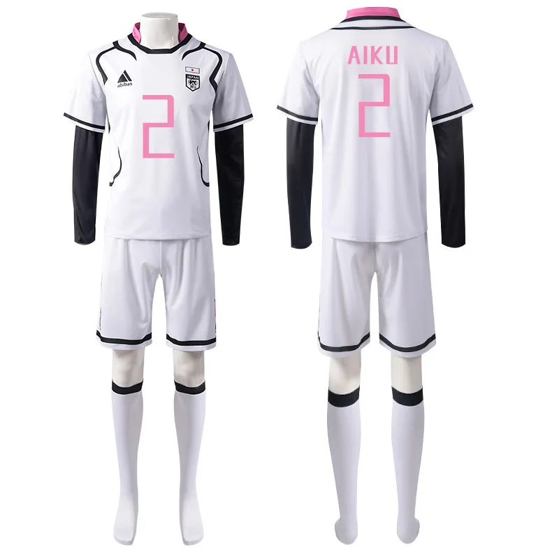 Blue Lock Shidou Ryusei Cosplay Costume, Oliver Aiku Cosplay Wig, Y-Shorts Set, Sportedly Imbibé, Football Party, Perruques imbibées