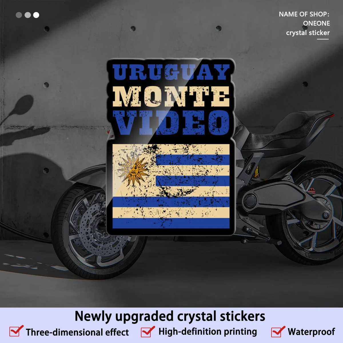 3 pegatinas retro de la bandera de Uruguay Montevideo, decoración impermeable con símbolo nacional para coche, motocicleta, portátil