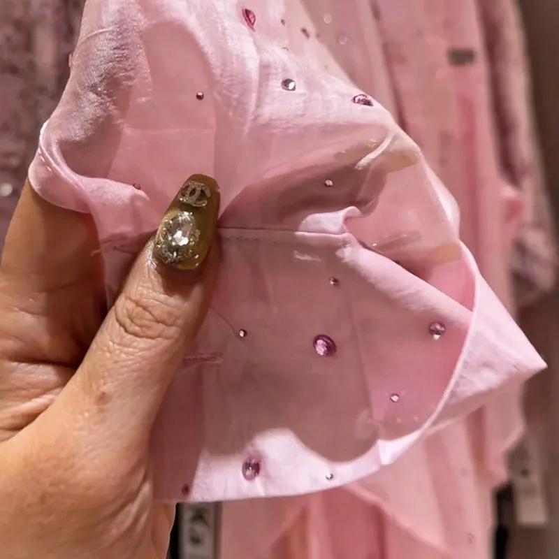 Camisa de manga larga con estrella de diamante para mujer, pantalones cortos informales ajustados de cintura alta, conjunto de dos piezas, moda de verano, 2024