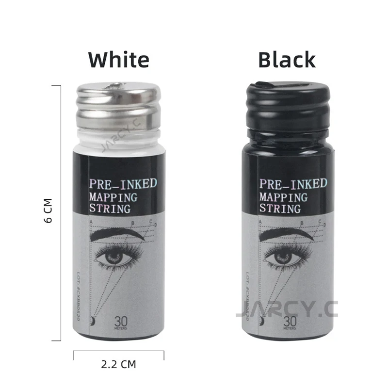 Encre blanche pour Microblading des sourcils, outil de mesure de positionnement Semi-Permanent, pour maquillage, teinture des sourcils, fil de lin, 30/20M