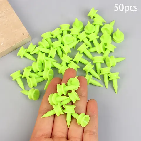 50개/팩 전문가용 골프 티 25MM 0.98인치 샤토 그린 골퍼 액세서리 플라스틱 골프 티