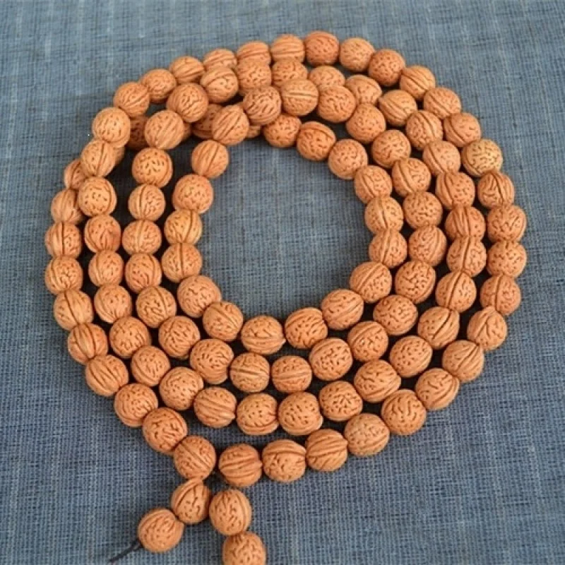 - , Dense- And- 108 Small Walnuts, Walnut Bracelet With Brain-Patterned Walnu