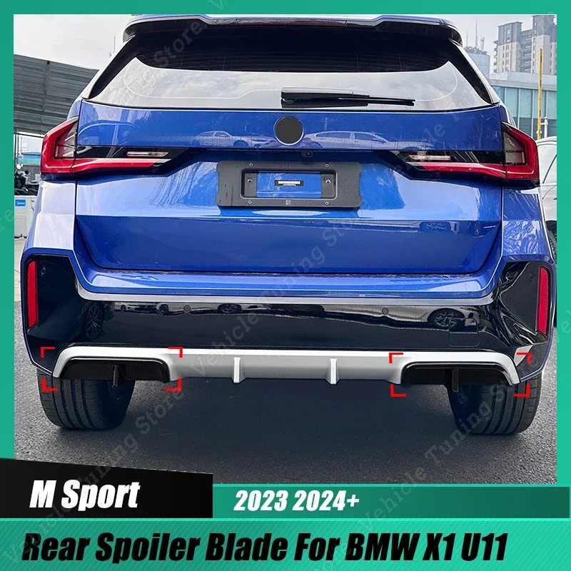 

For BMW X1 U11 2023-2024+ M Sport Car Tail Lip Trim Rear Bumper Spoiler Lip Diffuser Vent Cover Body Exterior Modification
