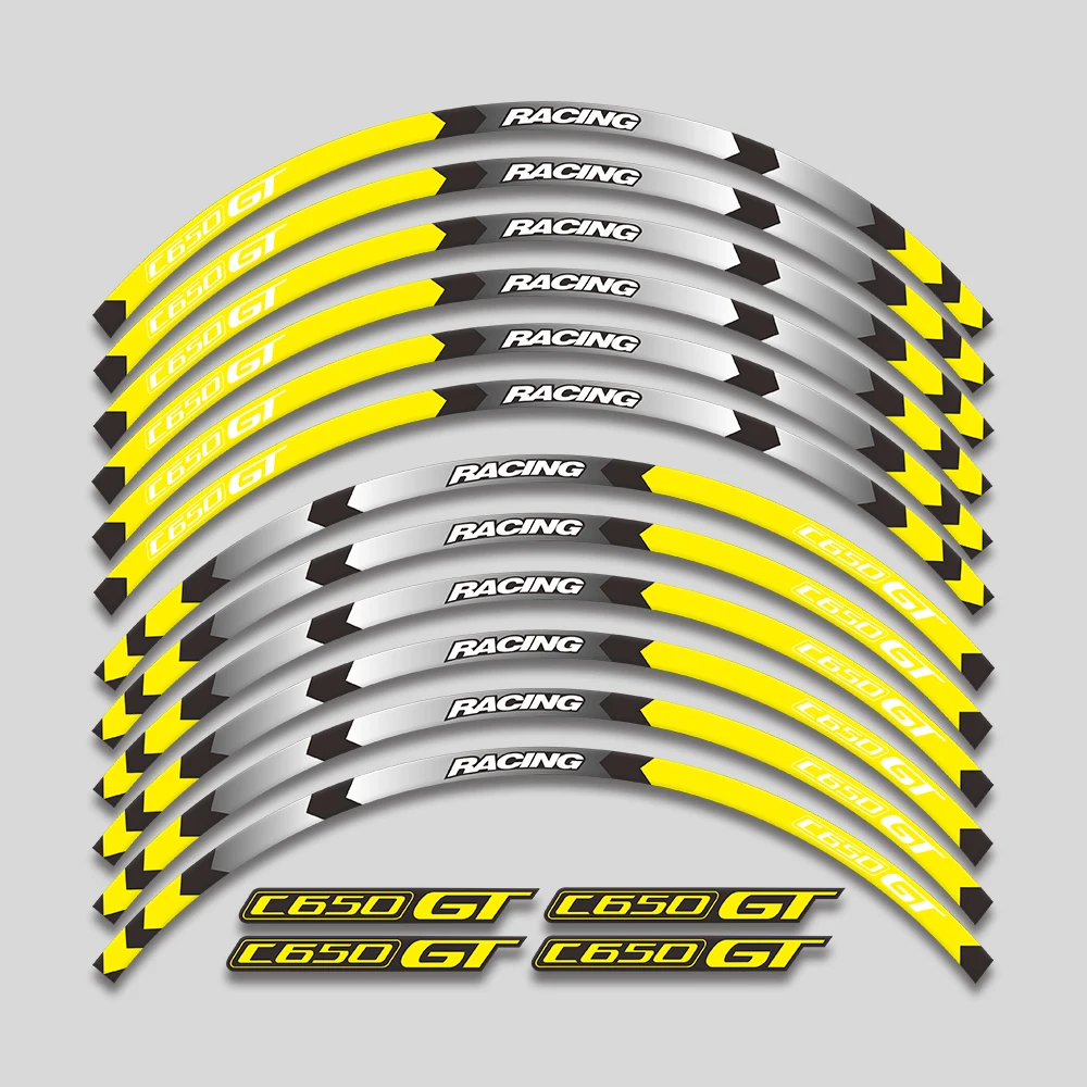 For C650GT C 650GT Motorcycle Reflective Wheel Rim Stripes Decals Thick Edge Decorative Sticker Kit Styling Accessories Parts