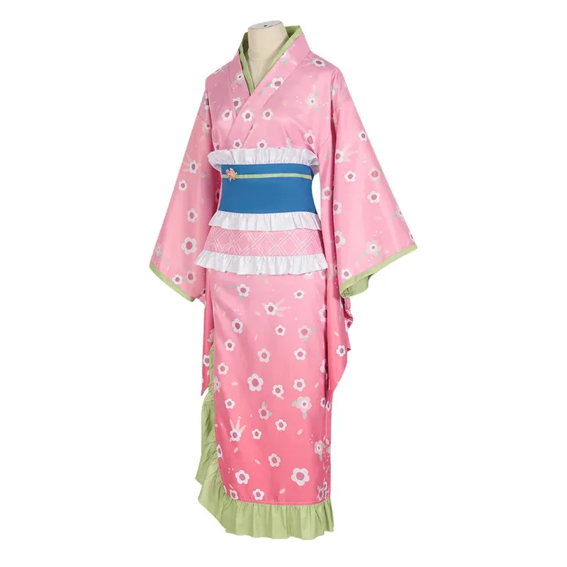 

qq34Hemixush аниме Cos Kanroji Mitsuri косплей костюм вечерние форма полный комплект женский костюм