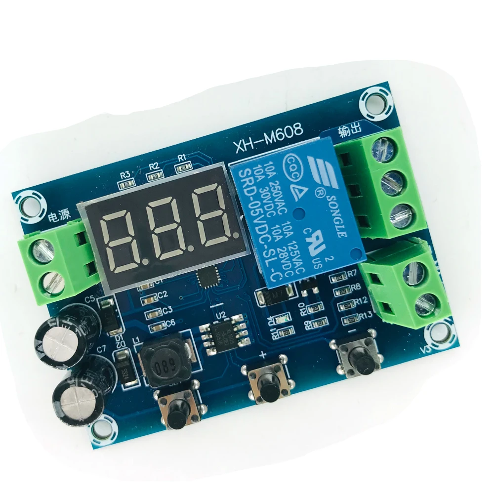 XH-M608 Battery Charge Discharge Module DC6-40V Integrated Voltmeter Undervoltage Overvoltage Protection Timing Discharge Board