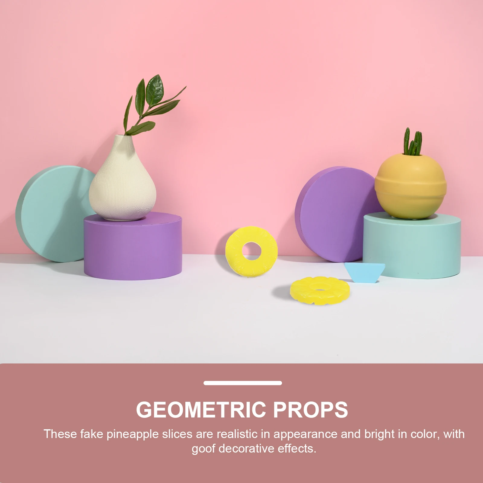 6 Pcs Pineapple Circle Decoration Ananas Artificial Lifelike Fruits Slices Plastic Model - Image 4