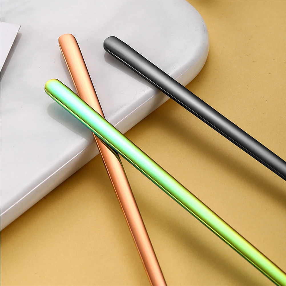 

5Pcs Stainless Steel Long Handle Spoon Premium Quality Fashion Design for Coffee Tea Bar Restaurant Use Coffee Spoons