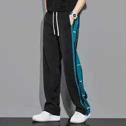 Pantalones deportivos informales para Jóvenes, pantalón holgado con cintura elástica y bolsillos con cordón, estilo coreano, para otoño