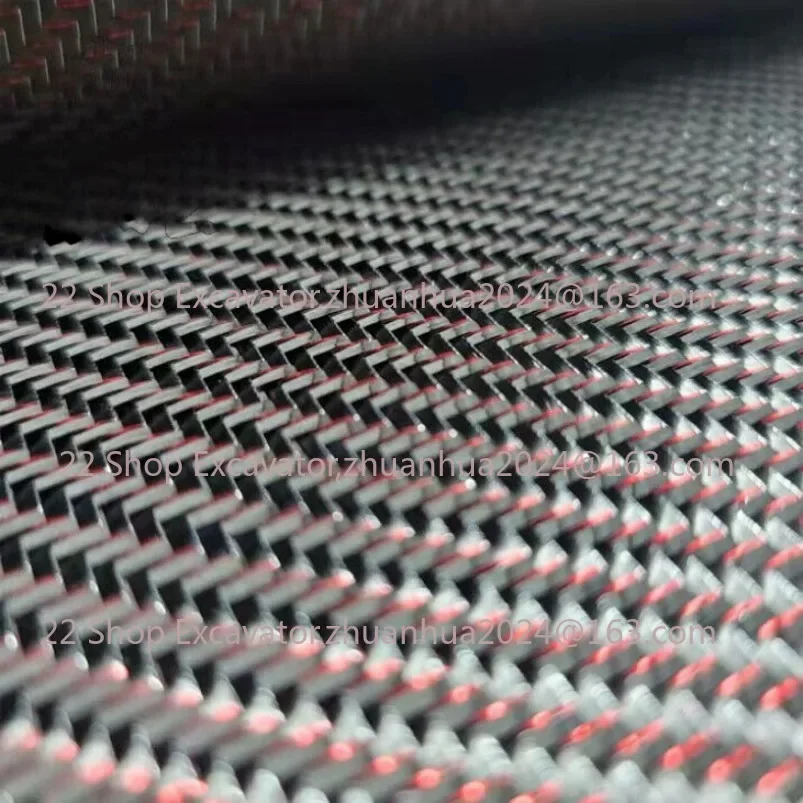 ألياف الكربون المعدنية والانعكاس الأحمر والفضي قماش نسيج قطني طويل 50*100 سم