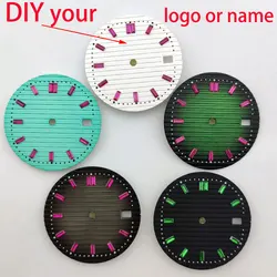 29.8mm dial nh35/nh36 dial diamond time label sterile dial custom logo suitable for NH35 movement watch replacement accessories