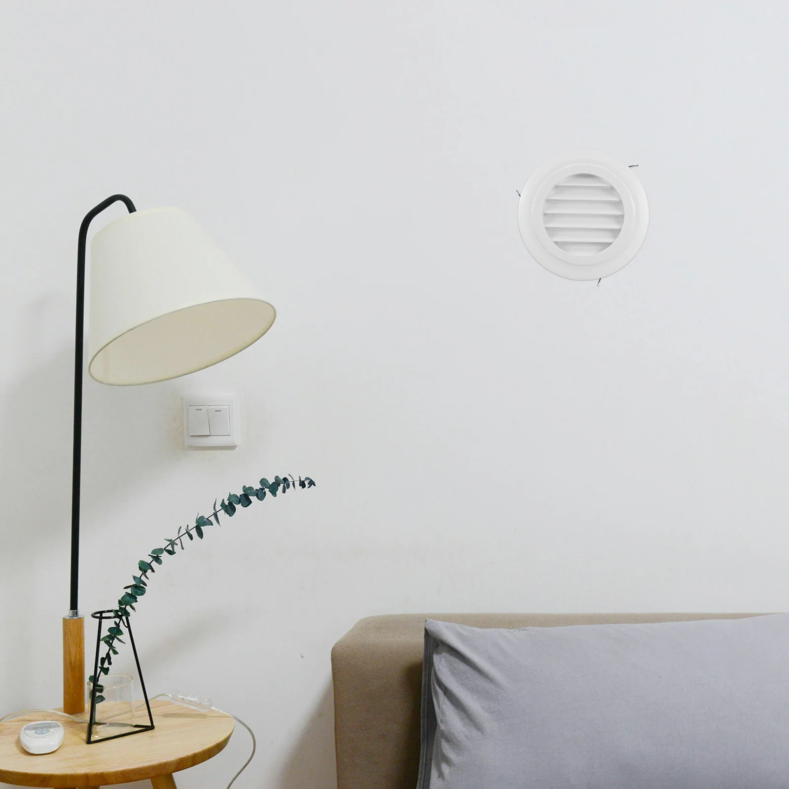 

Round Vent Cover with Screen Plastic Louvered Air Exhaust 100Mm Bathroom Kitchen Wall Soffit Hvac Duct Vent Grille Outlet