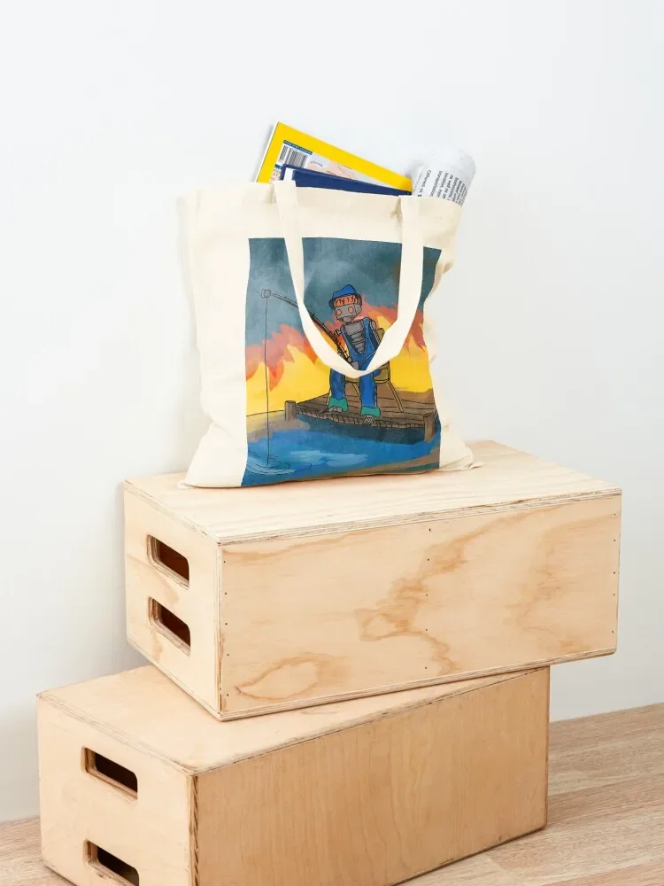 Fishing for Fishies Tote Bag shopping trolley bag canvas tote bag