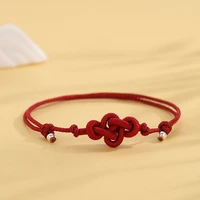 Lucky Handmade Braided Red Rope Lotus Knot Friendship Bracelet 4