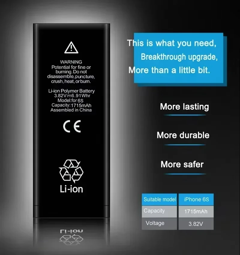 

0 Cycle High Capacity Battery For iPhone 11 11Pro 12Pro 12 13 14 13Pro 14Pro Max Mini Phone Bateria + Free Tool Kit
