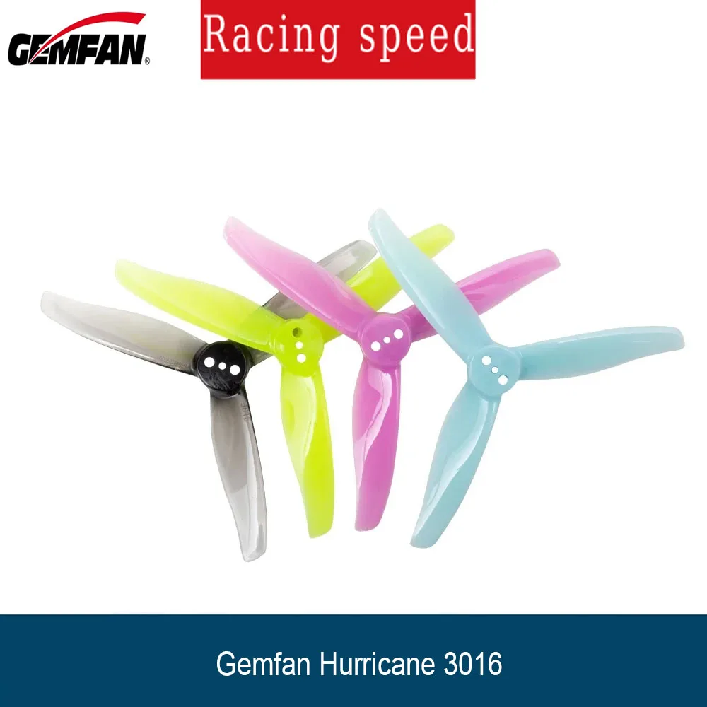 2Pairs Gemfan Hurricane 3016 3inch Toothpick 3X1.6X3 3-Blade PC Propeller 1.5mm 2mm Hole For RC FPV Racing Drone