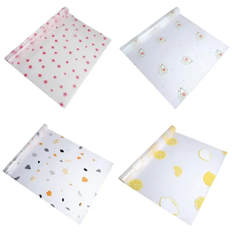 4Pcs Non-Slip Moisture-Proof Refrigerator Liner Set Waterproof Washable Reusable Mats for Kitchen Fridge Shelf Drawer