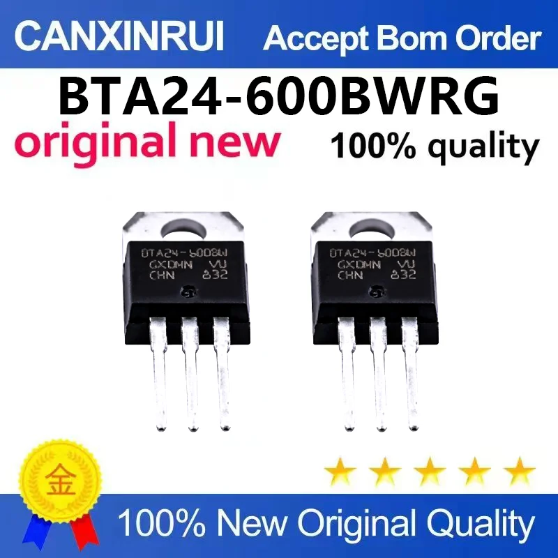 （5pcs-100pcs）Original genuine BTA24-600 BTA24-600BWRG 24A/600V straight insertion TO220