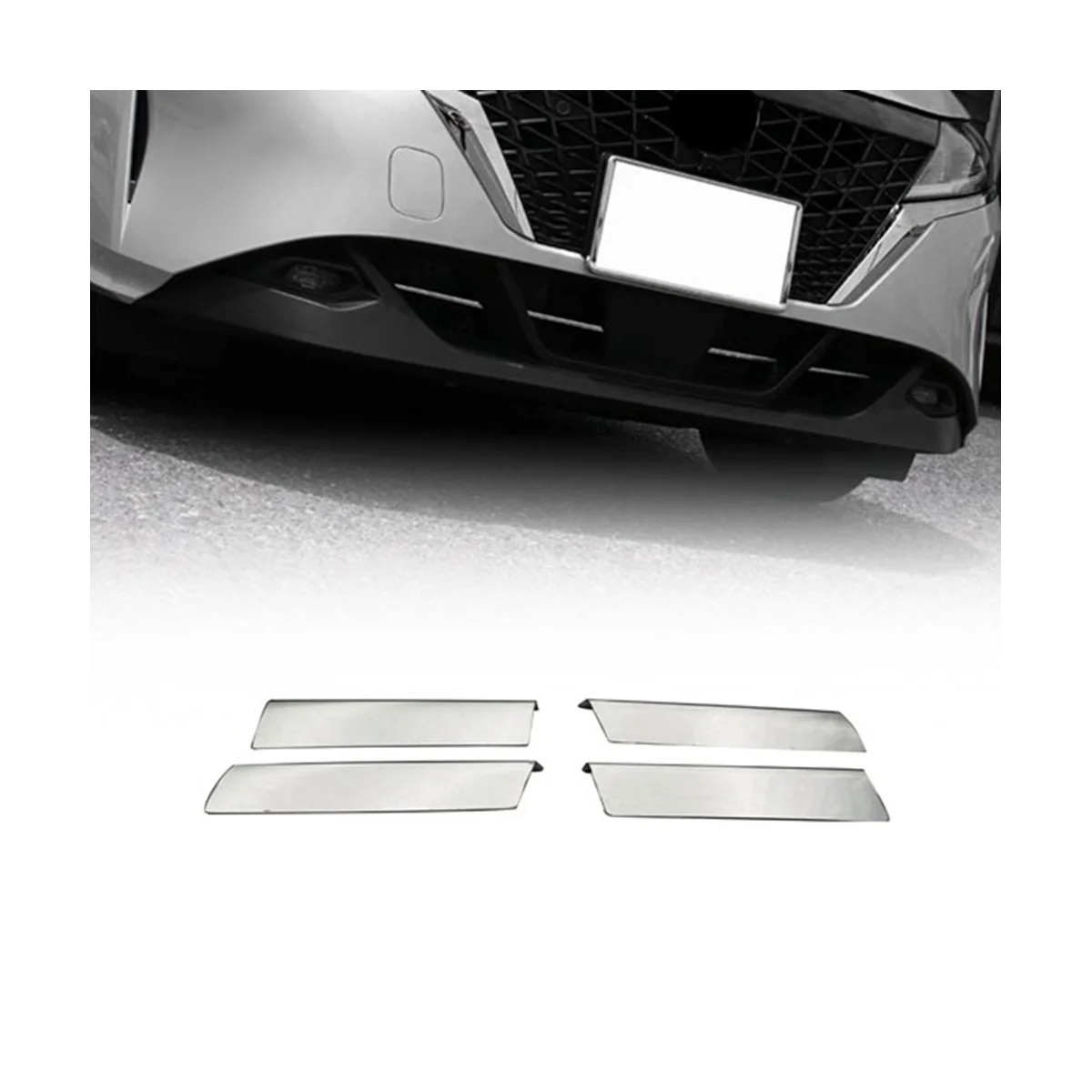 For Nissan Note E13 2020 2021 Car Chrome Front Bumper Center Lower Grille Grill Moulding Strips Cover Trim Car Styling