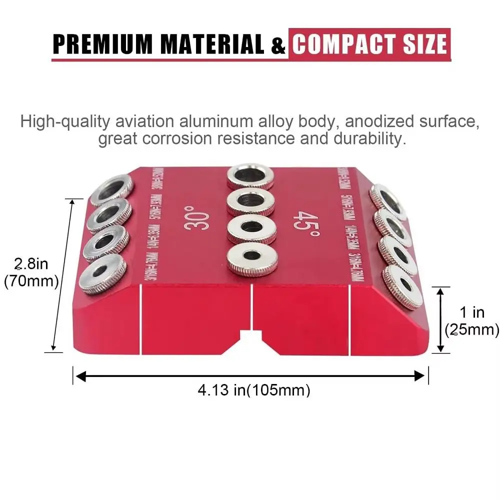 30 45 90 درجة زاوية دليل الحفر زاوية صلابة عالية V/N شكل فتحة قالب الحفر كتلة بزاوية/ثقوب مستقيمة حمراء #6