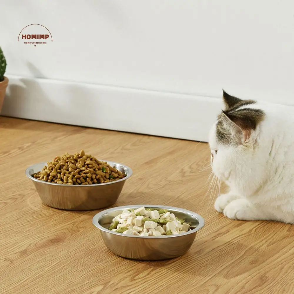 

Pet Supplies Large Capacity Dog Bowl Stainless Steel Silver Cat Water Feeder Bowls Non-rust Pet Food Container Kitten