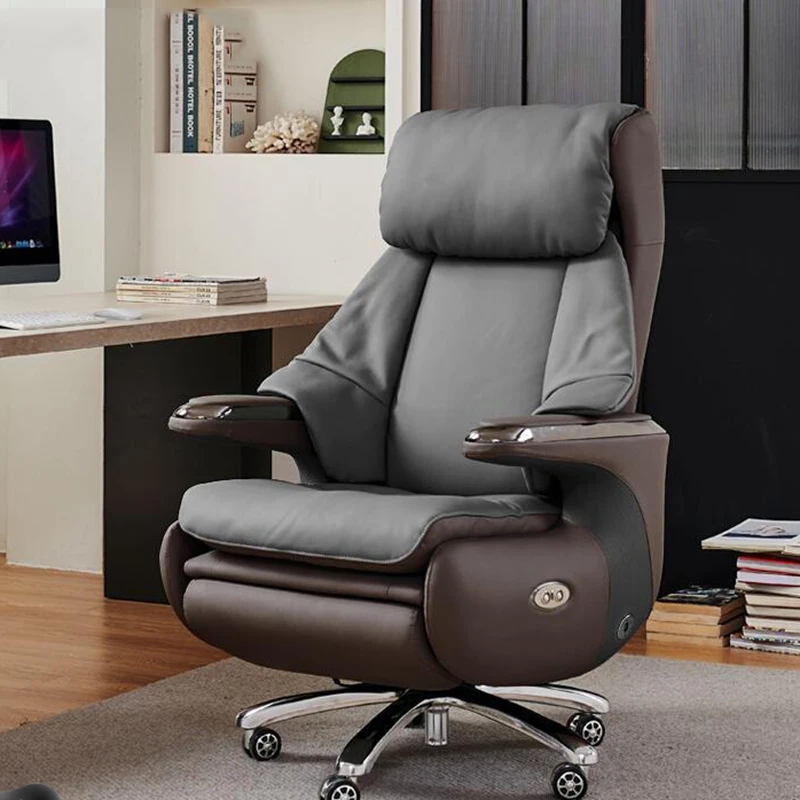 Luxury Ergonomic Office Chair Throne Rolling Salon Desk Leather Designer Office Chair Relaxing Arm Taburete Trendy Furniture