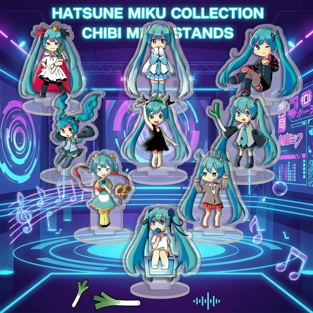 

Hatsune Miku Princess Acrylic Stand Figure Virtual Idol Merchandise Set of 9 Pieces Anime Collectible Display Decor Gift for