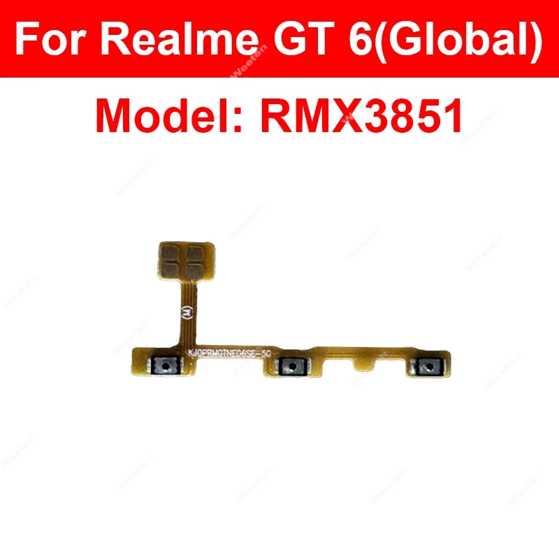 For Realme GT 5 GT5 Pro GT 6 6T Neo 6 Se Power Volume Key Flex Cable On OFF Volume Power Side Button Flex Cable Replacement