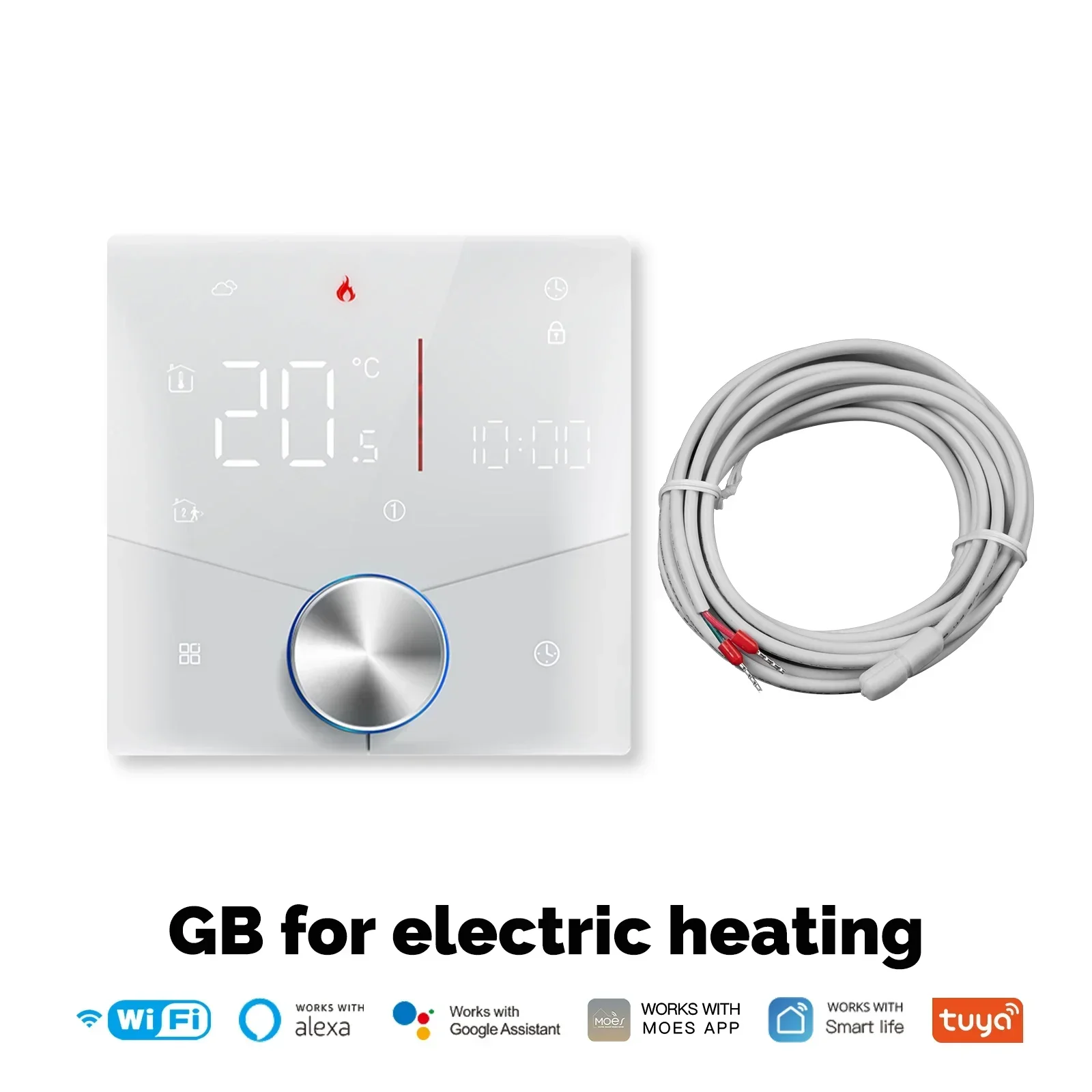 MOES WiFi Smart Heating Knob Thermostat LCD Display Touch Screen Temperature Controller For Water Gas Boiler Electric Heating image 3