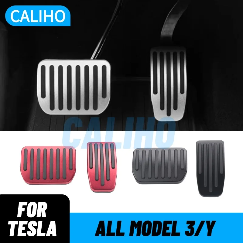 

New Car Foot Pedal Pads Covers For Tesla Model 3 Model Y 2021-2023 highland 2024 Metal anti Slip Accelerator Brake Rest Pedal