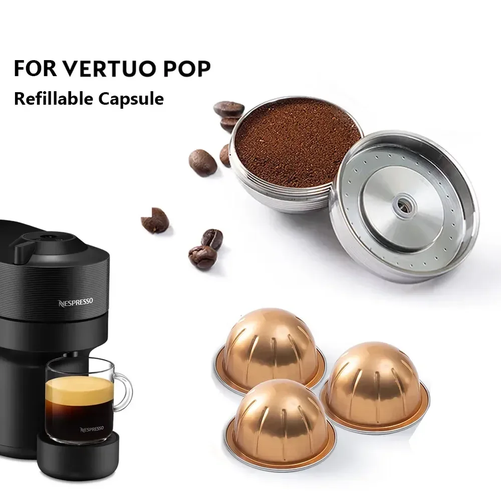 Reusable Coffee Pods For Vertuo Next POP Refill Coffee Capsules Stainless Steel Capsule Filter with Original Pod/China/Basket