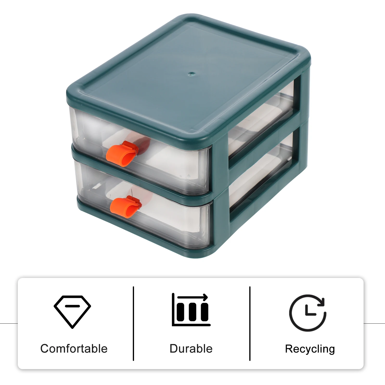 

Office Desk Desktop Storage Box Organizer Organiser Containers with Drawers Monitor Small Makeup Paper Green Clear Rack