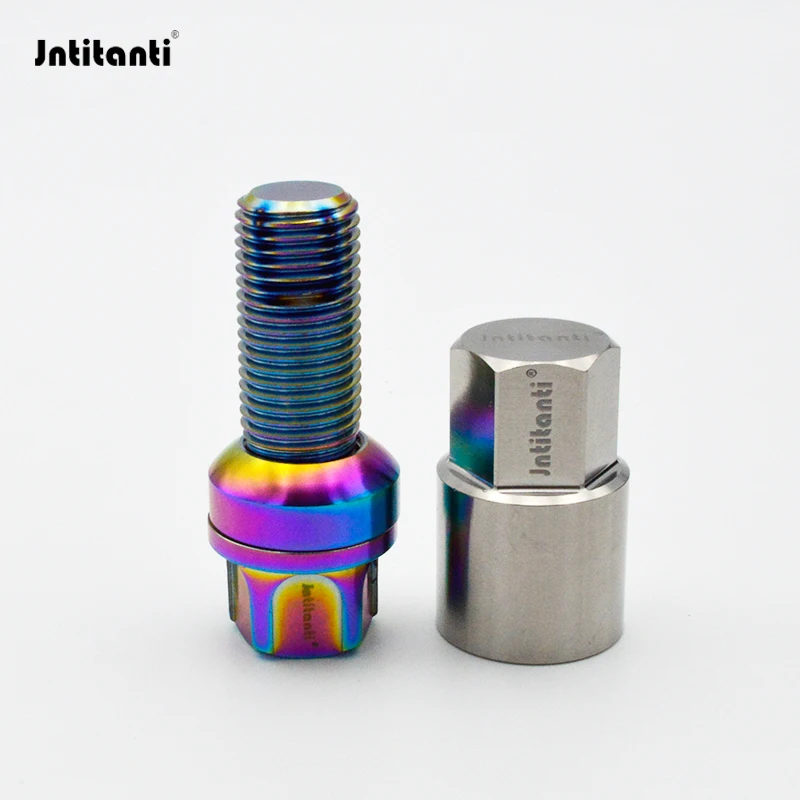 

Jntitanti Anti-Theft Hollow Head Floating Spherical Seat Gr.5 Titanium Wheel Bolt M14x1.5 for Mercedes Benz Maybach Cars Wheel
