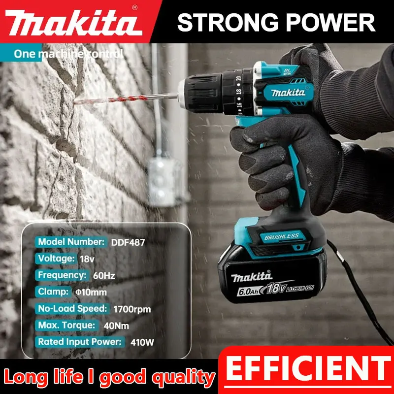 

Makita 18V Battery BL1860 DDF487 Tool BL1830B BL1850B BL1850 BL1840 BL1815 Replacement Lithium Battery 6.0AH