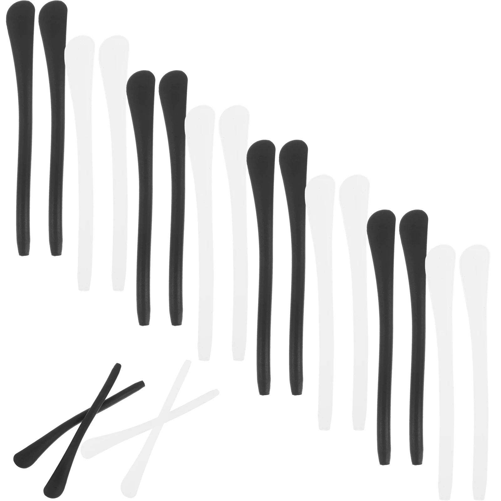 

20pcs Anti-slip Glasses Leg Covers Soft Silicone Temple Tips White Black 5 Pairs Each Eyewear Accessories for Sports