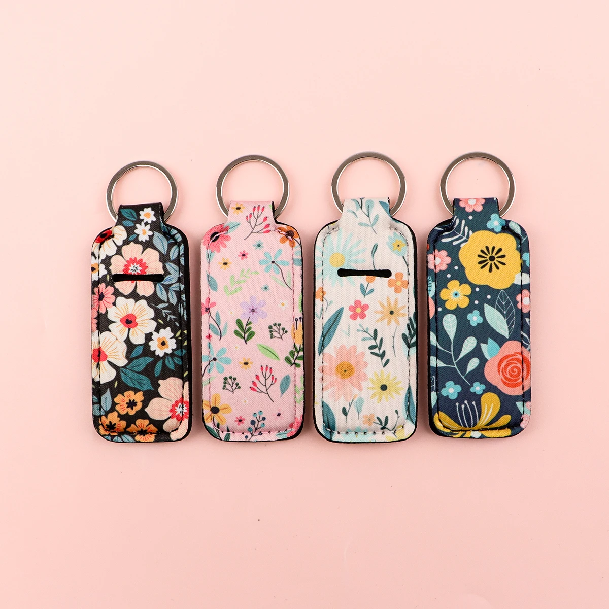 Mode Blumen Lippenstift Halter Schlüsselanhänger Chapstick Halter Lippenbalsam Lippenstifte Schlüsselanhänger Tasche Schmuck 1pc – Detail 4