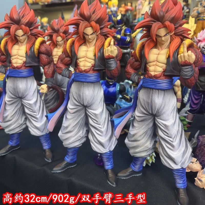 32 cm Dragon Ball Anime Perifere Ornament Cy Studio Np Super Saiyan 4 Gogeta Figuur Met Dubbele Armen Drie Hand soorten Anime