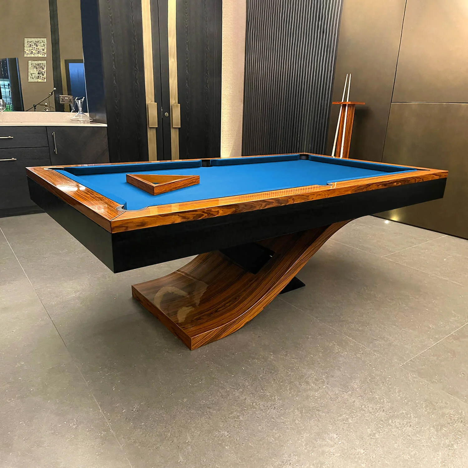 Design Billiard Pool Table Retro Carving Craftsmanship American 7ft 8ft 9ft Slate Pool Table with Slate Bed and Leather Pockets