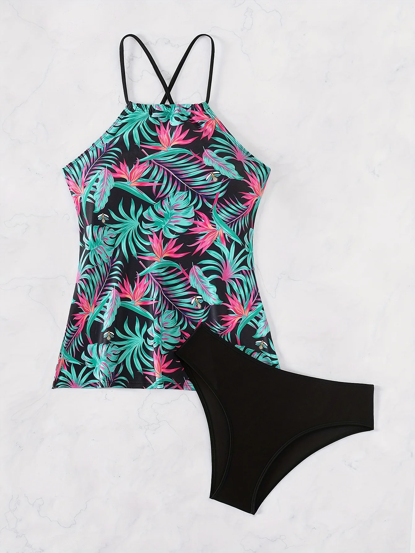 ZTVitality-Conjunto de Tankini de 2 piezas con estampado Sexy para mujer, traje de baño con sujetador con relleno con aumento, ropa de playa brasileña, novedad de 2025