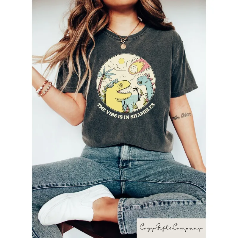 The Vibes Are In Shambles Shirt, Funny Meme T-Shirt, Funny Sarcastic Shirt, Mental Health Shirt, Big Bang Dinosaur Shirt, Gifts